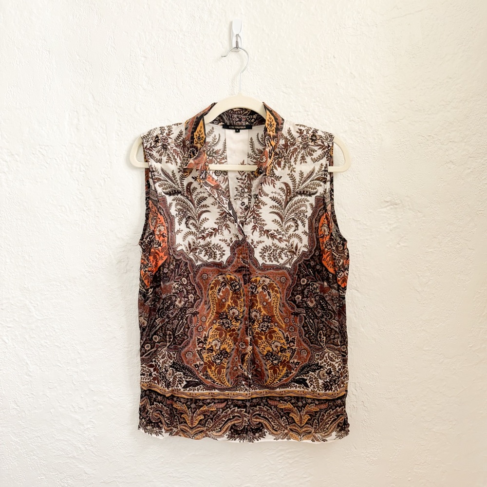 Kobi Halperin Sleeveless Button Down Blouse